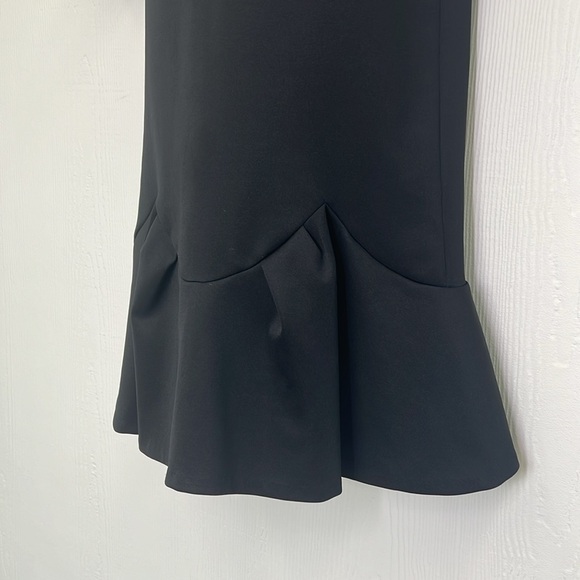 Zara - Black Short Sleeve Ruffle Lightweight  Crewneck Mini Dress Size Small - Picture 6 of 10